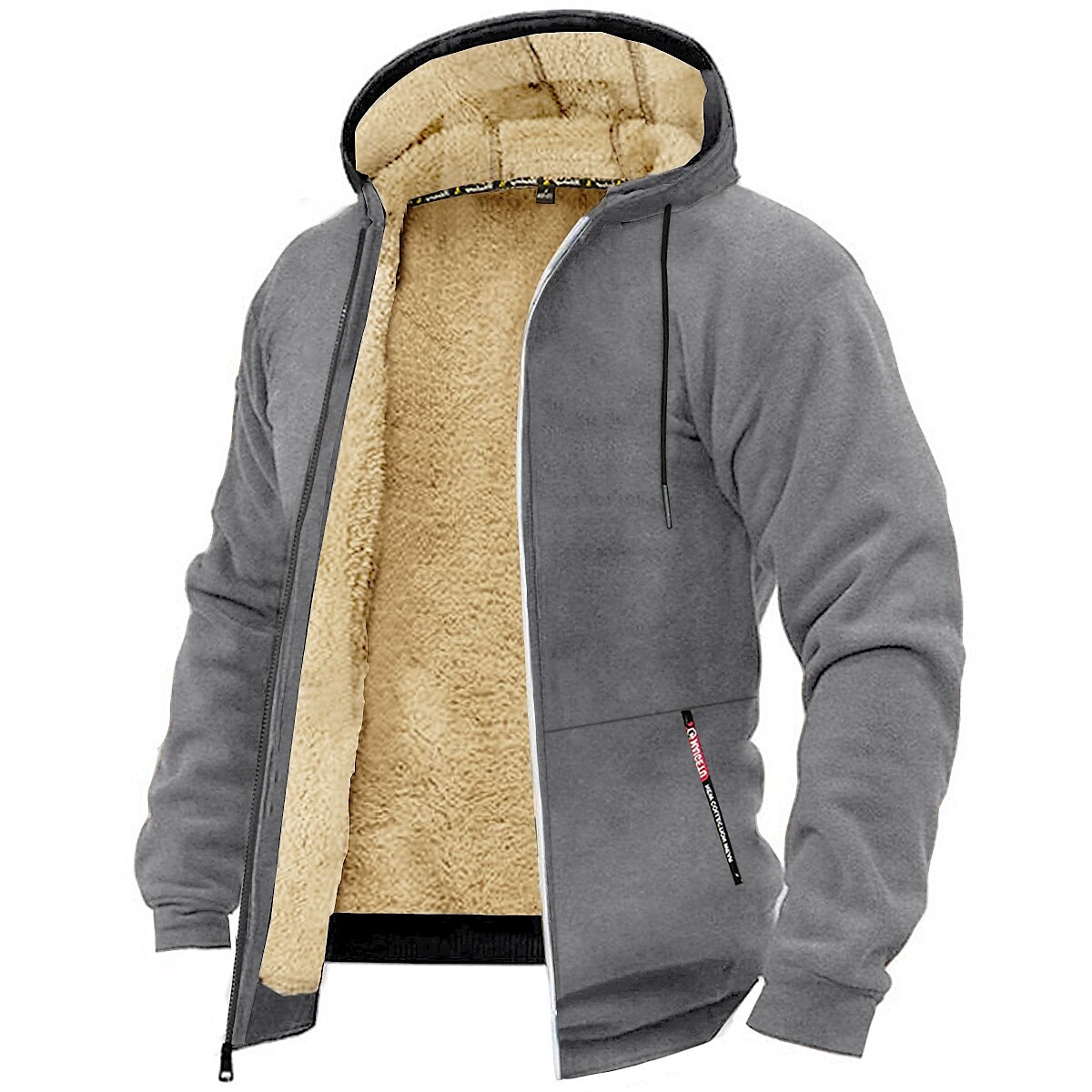 Men's Zip Up Sweatshirt Sherpa Hoodie Sweat Jacket Casual Essential Winter Clothing Apparel Hoodies Sweatshirts