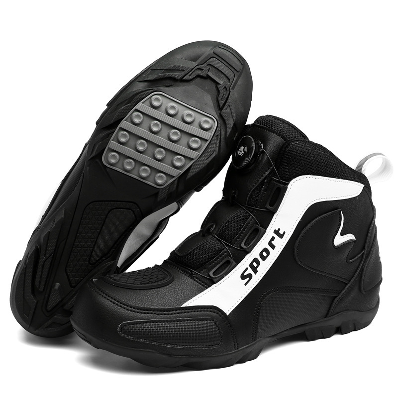 ddmytiger Large size couple racing high top motorcycle road riding shoes, knob tied shoes C ddmythur