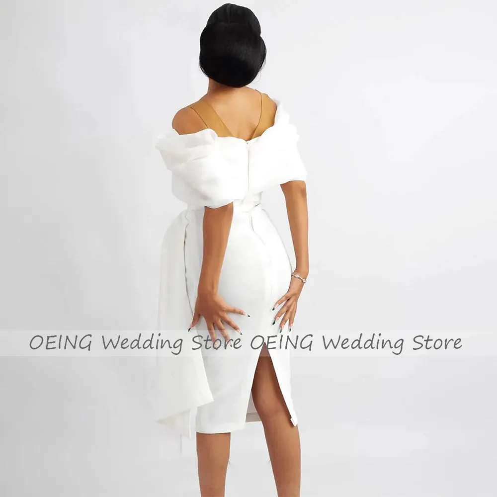 African Illusion Pearls Crystal Bridal Gowns Satin Church Long Sleeve Country Wedding Dresses Side Reception Gowns Robe de 01