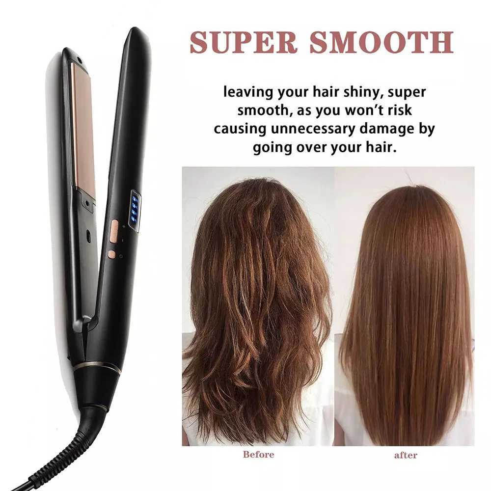2-in-1 professional straightener with curled iron PTC heating flat iron tourmaline ceramic maximum digital temperature of 210 /750 dry and wet CL24092