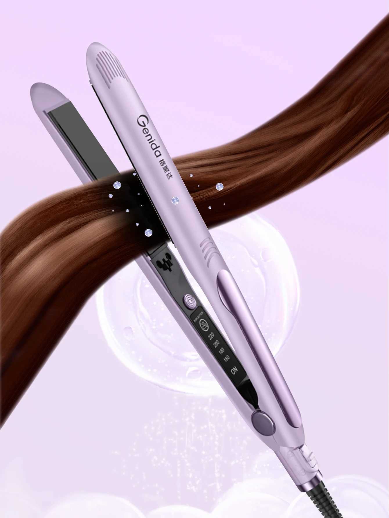 1 piece of hair straightener and curling iron professional salon hair straightening ironing and styling equipment suitable for home and travel purple 