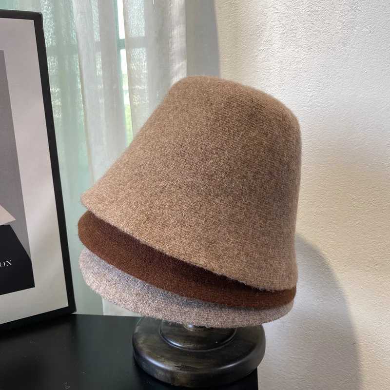 Wide Brim Hats Bucket Hats New Fashion Autumn Winter Wool Bucket Hat Women Fashion Vintage Fisherman Hats Versatile C Spring Felt Hat 5 Colors Foldabl