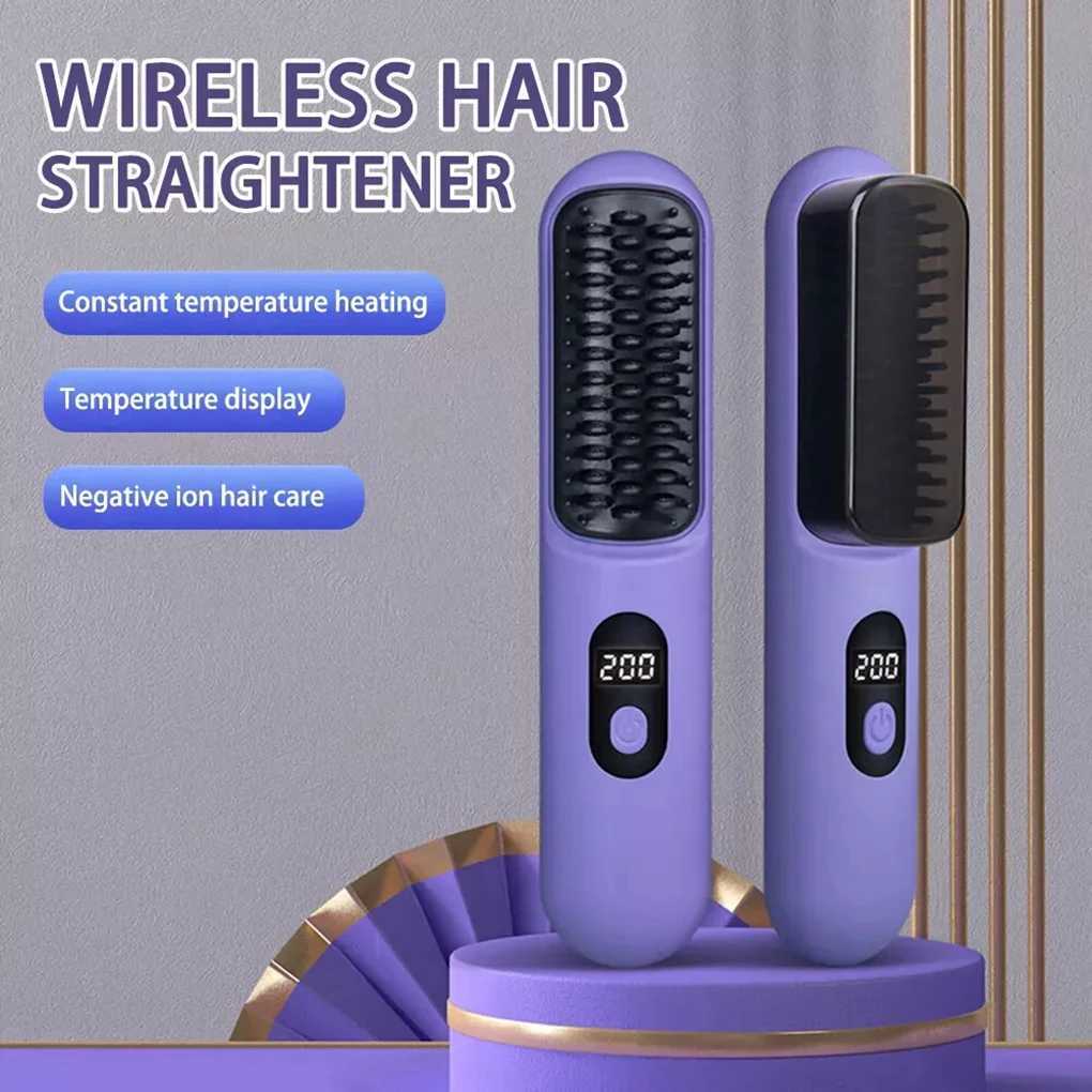 Hair iron 2-3 times one charge reduce damage cordless straightener electric hair brush CL240923