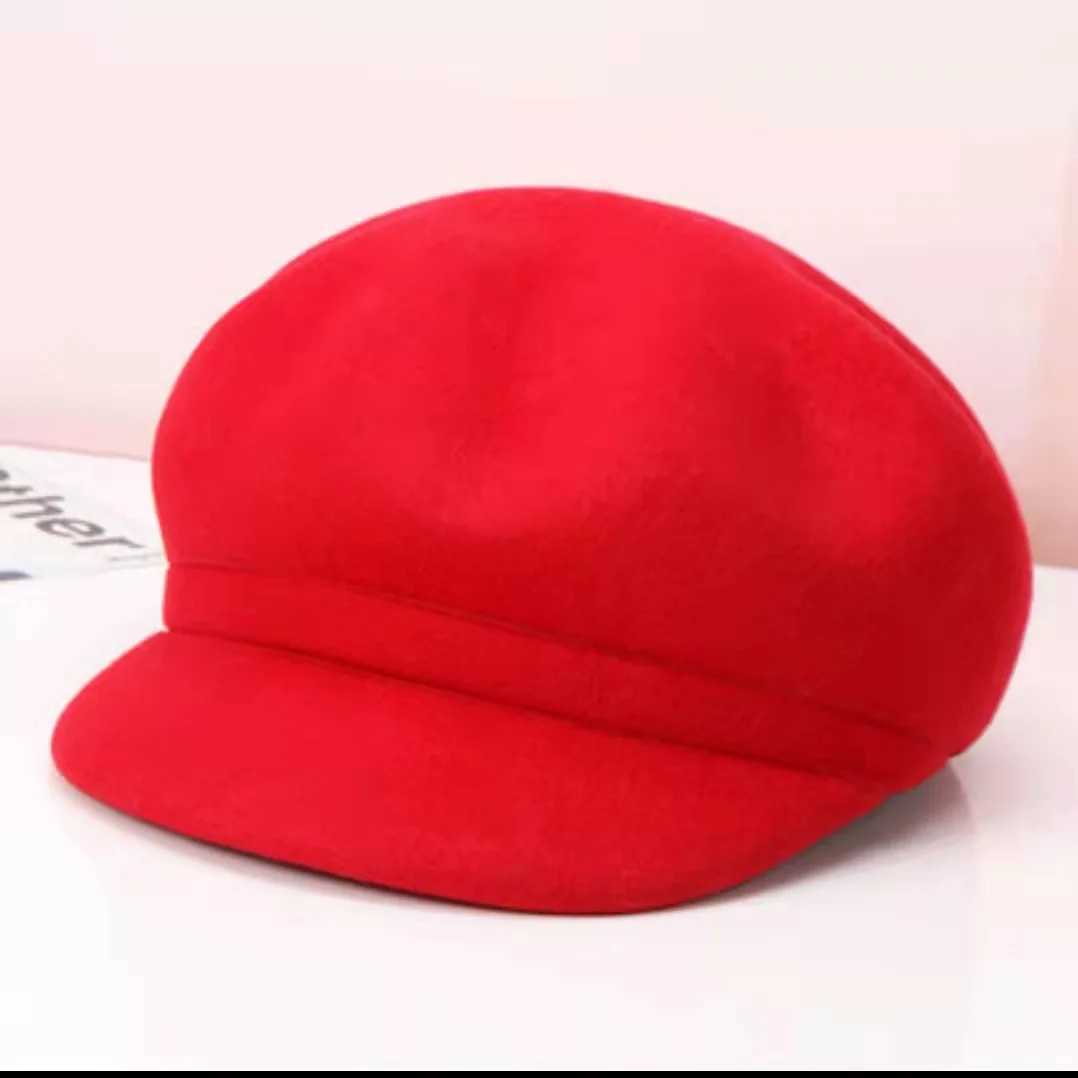 Boina de Colorlidosombrero de artista Vintagepintor pequeoclsicowhitecalidooctogonalOtoo e Invierno fashion Y240923