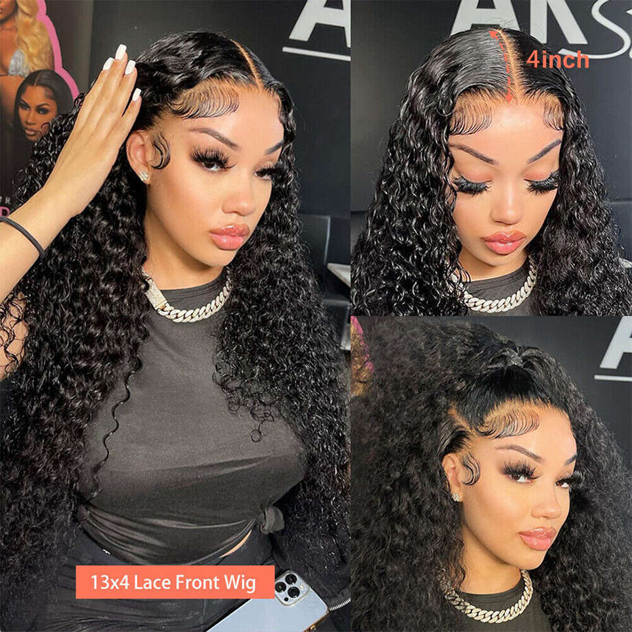 Human Hair 13x4 Deep Frontal 13x6 Curly HD Front Wigs Brazilian Water Wave 6x4 Glueless Lace Closure Wig On Sale