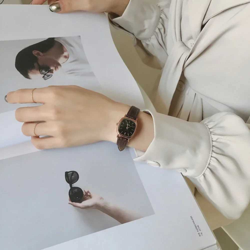 Square Womens Watches Bracelet Leather Belt Quartz Wristwatches Simple Ladies Watch Female Clock Watch X240923