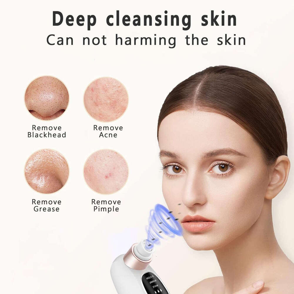 Blackhead Remover Pore Vacuum Face Cleaner Electric Pimple Acne Head Removal USB Rechargeable Water Cycle Black Dot Remove