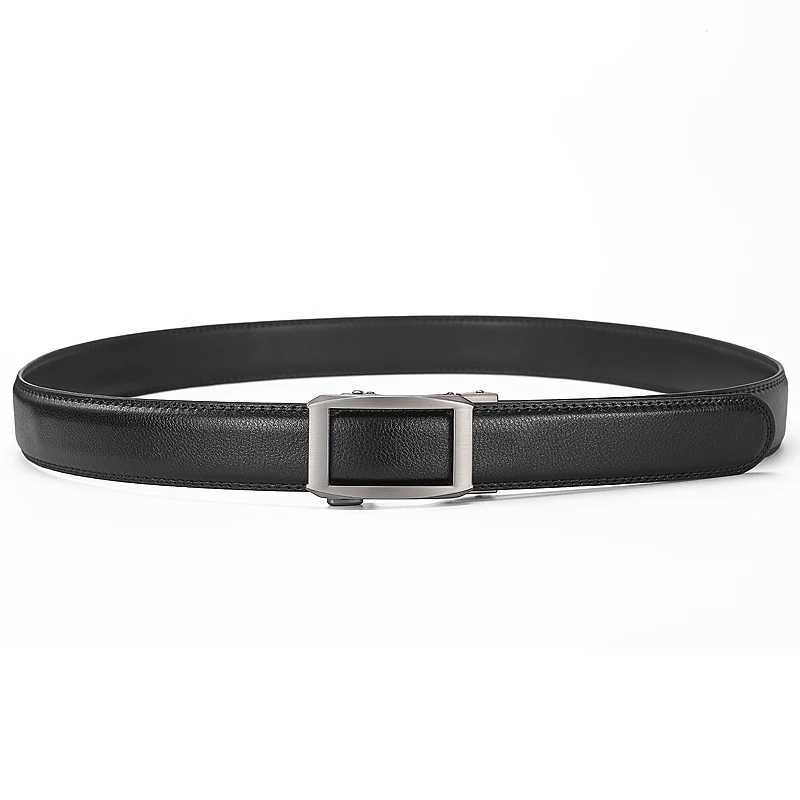 New Leather Ratchet belt for men fashionable and convenient automatic button 3.5 cm width suitable for business casual pants jeX240923