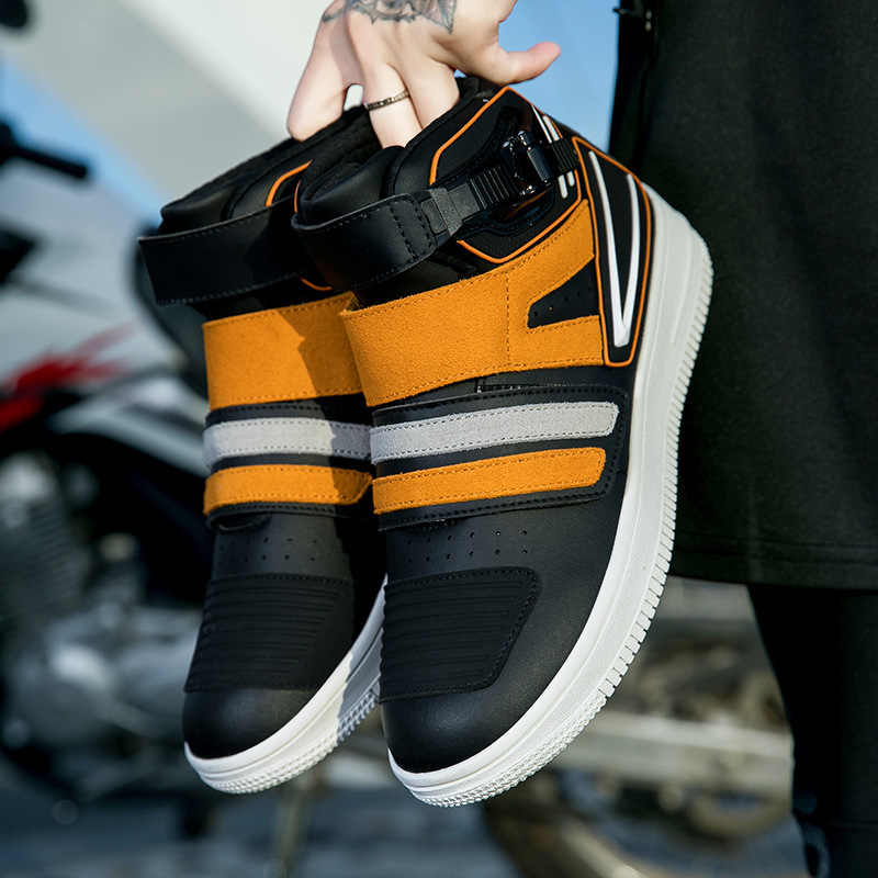 ddmytiger new men's and women's riding with high top, wear-resistant, height increasing, anti slip, couple motorcycle shoes C ddmythur