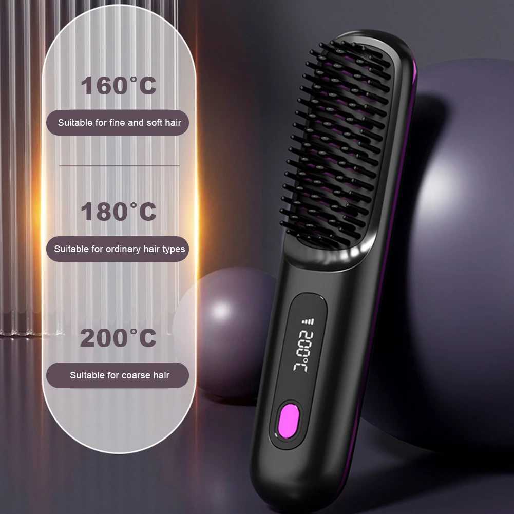 Electric heating comb wireless straightening comb 3 sets of negative ion ceramic anti shrink styling tools straightening brush CL240923