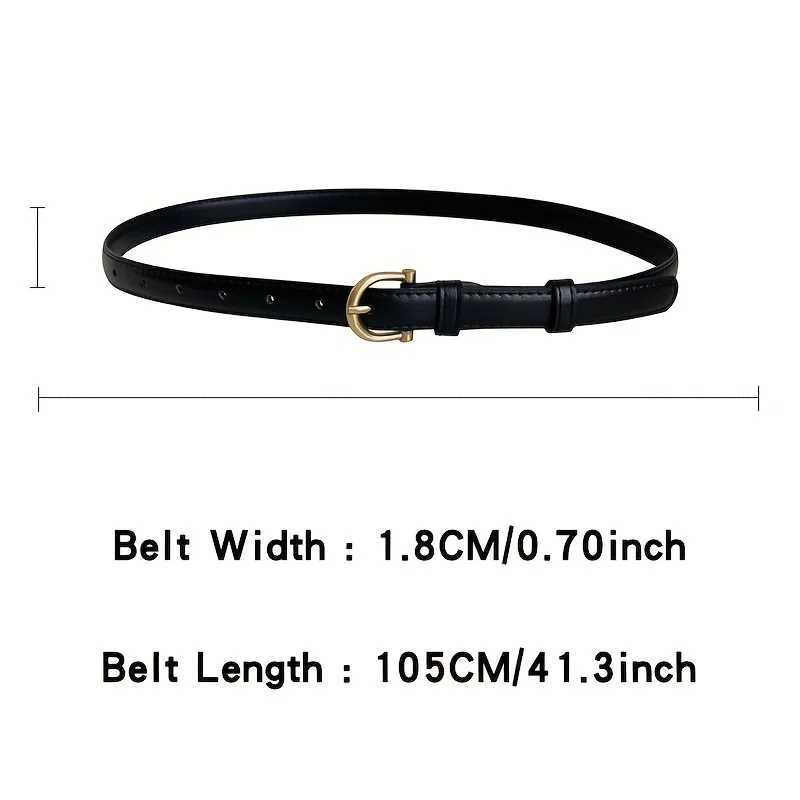 Retro Semicircle Buckle Belt Womens Stylish PU Leather Thin Waistband Pressure Line Edge Decoration Pants Versatile Waist BandX240923