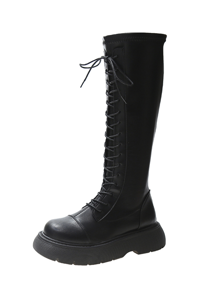 Luxury boot designer Long women's knights, new white soled long for autumn and winter 2024, thick leg plush high tube Martin boots