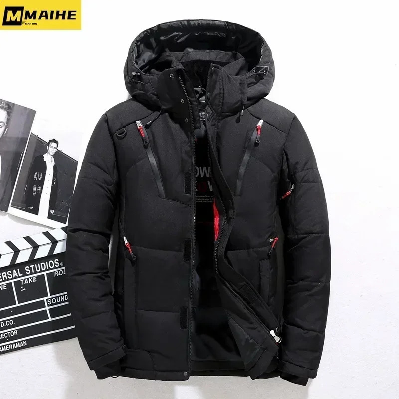 -20 Degree Winter Parkas Men Down Jacket Male 90% White Duck Down Jacket Hooded Thick Warm Padded Snow Coat Oversized 240912