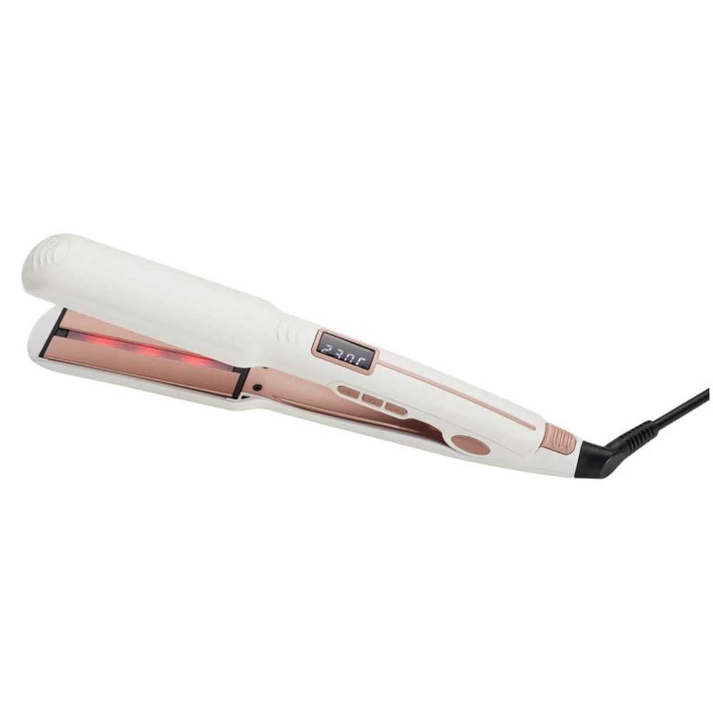 Professional infrared hair straightener ceramic tourmaline flat iron hair straightener with LCD display screen salon styling tool CL240923
