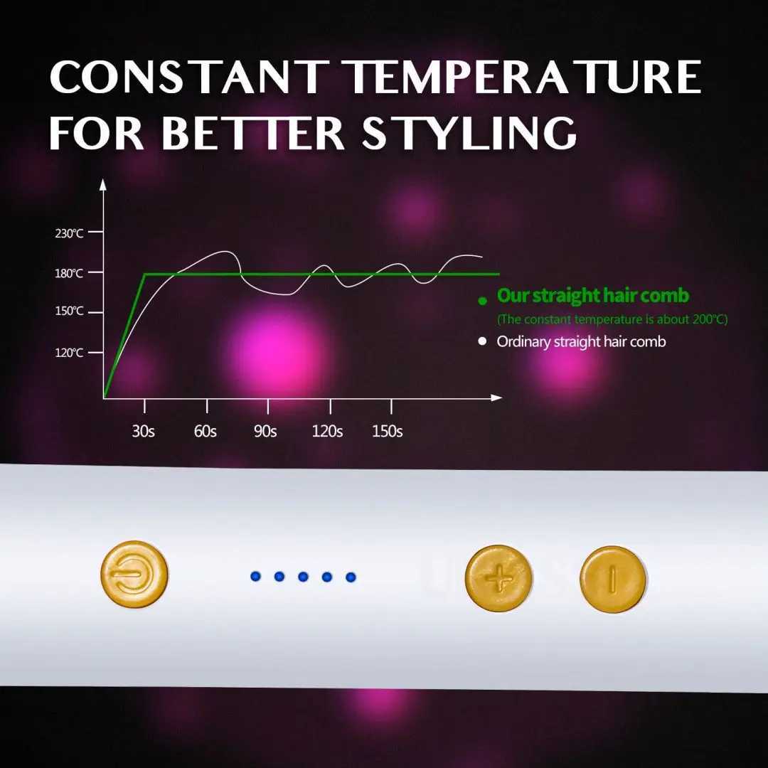 Hair comb hot air heating comb anti iron hair straightener curling hot brush straightener CL240923