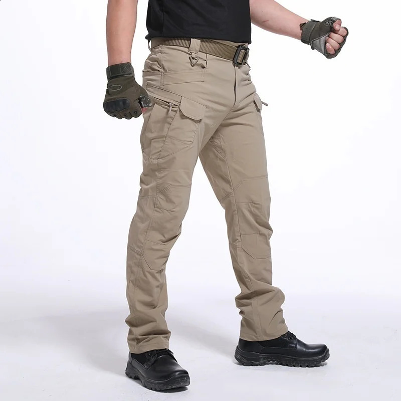 Mens Military Tactical Pants SWAT Trousers Multi-pockets Cargo Pants Training Men Combat Army Pants Work Safety Uniforms 240911