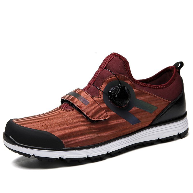 ddmytiger Autumn men's rotary buckle outdoor anti slip and broken nail colorful golf shoes, breathable, lightweight, casual sports shoes C