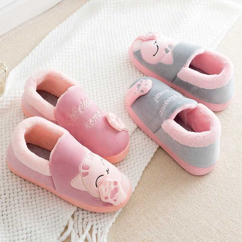 Cartoon cotton slippers couples stay at home cute indoor home warm autumn and winter non slip cotton shoes for menXJ240723