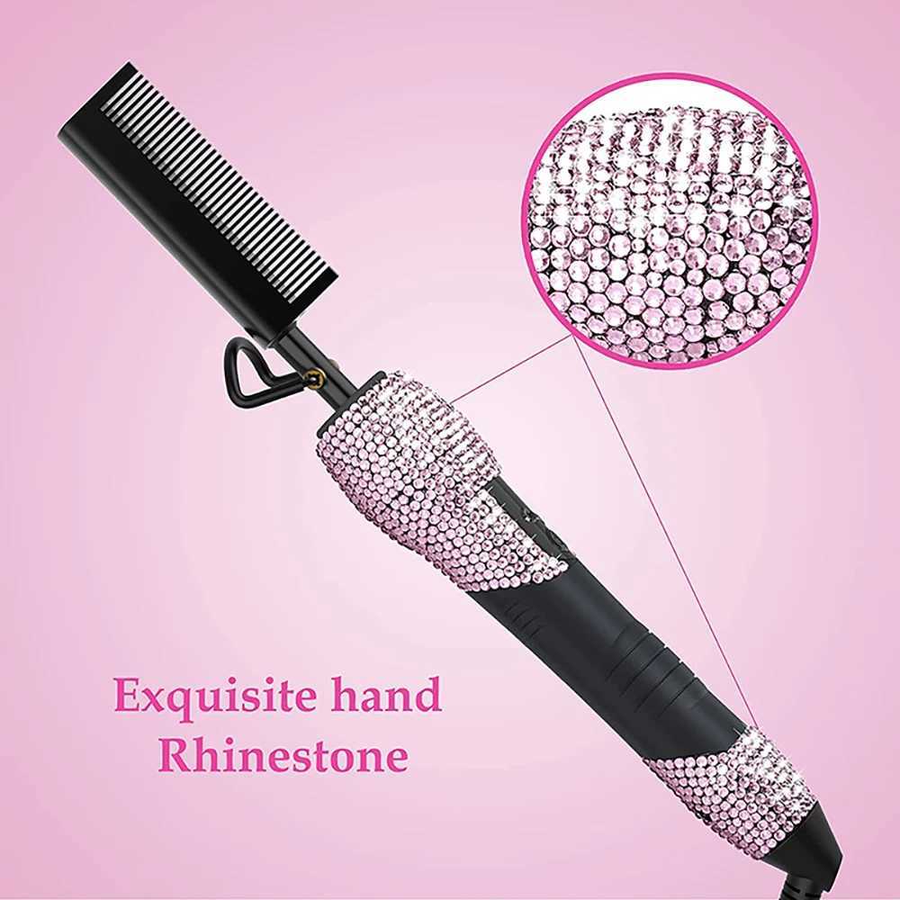 Electric heat comb diamond straight comb Pro ceramic high temperature Peine Alisador De Cabello for African American hair CL240923