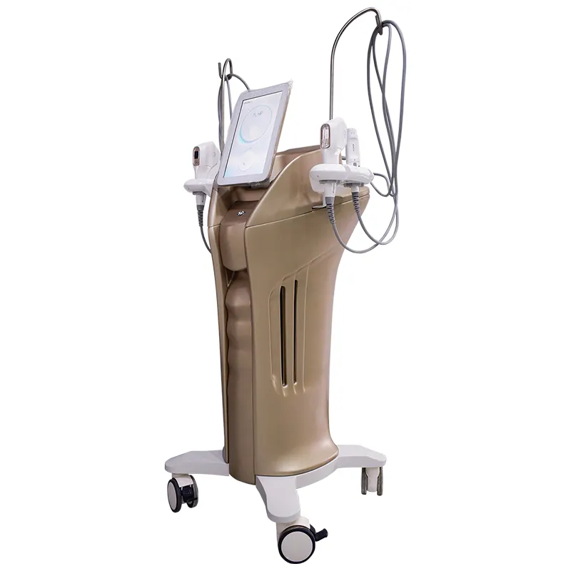 Vertical Powerful New Double Hifu Gold MFU & RF SD Focused Ultrasound Skin Lifting Machine anti-aging salon Use