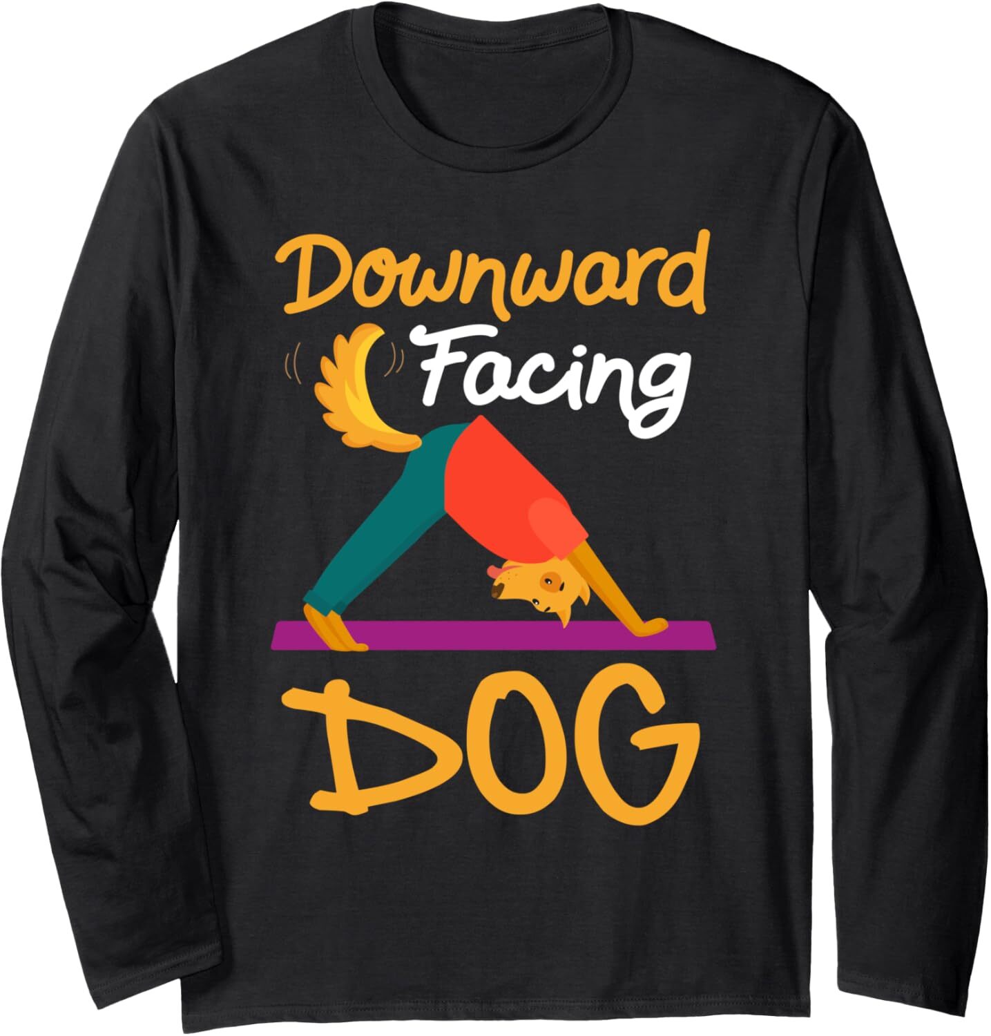 Long Sleeve Shirts for Men sweatshirt Funny Downward Facing Dog On Yoga Mat Yoga Pose Meditation Long Sleeve Tee Streetwear Casual tops clothes