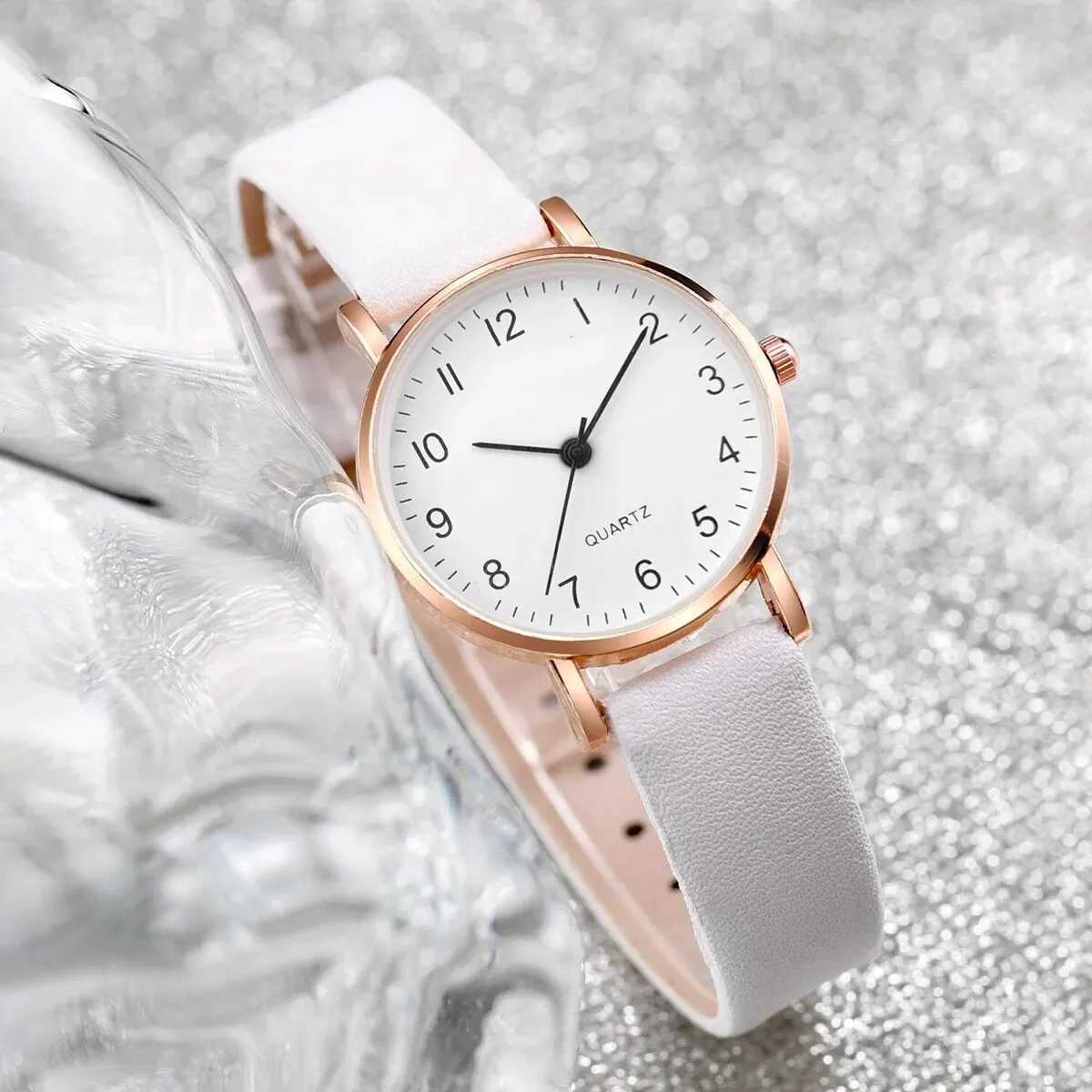 4pcs/set Womens Watch Casual Rome Fashion Quartz Watch Analog PU Leather Wrist Watch Jewelry Set Gift For Mom HerX240923