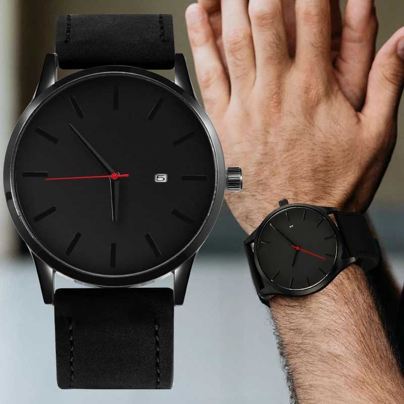 Simple Men Quartz Watch Relogio Masculino Military Sport Wristwatch Leather Strap Mens Reloj Complete Calendar Watches Hom SaatiX240923