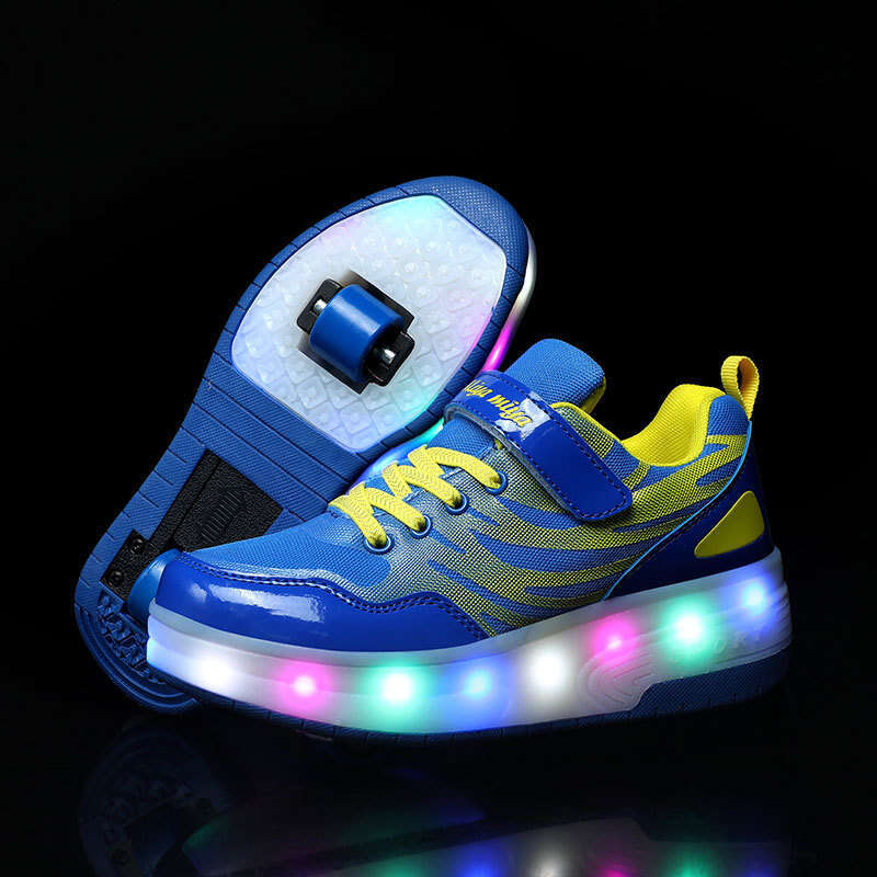 Kids Roller Skates Shoes 2 Wheels Skating Sneaker Flying Shoe Breatheable Boy Girl Child Gift Outdoor Autumn 5 - 15 years old