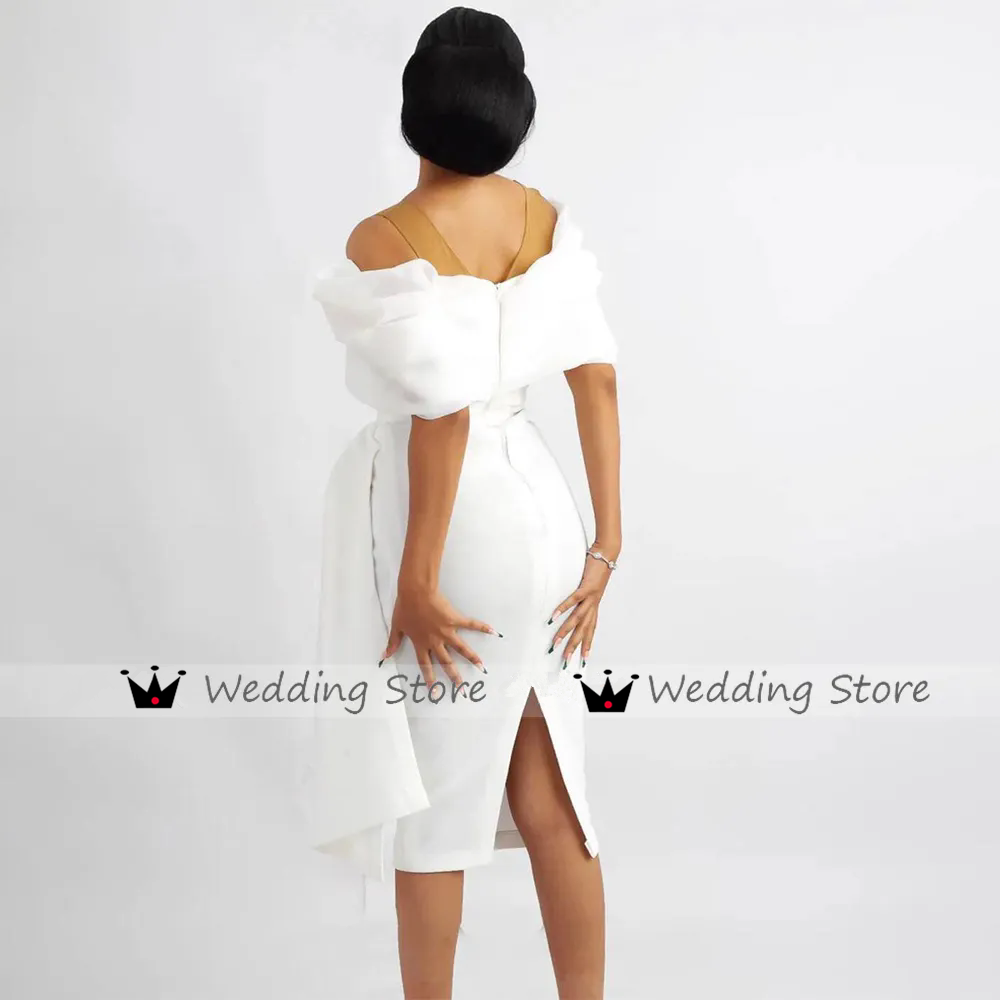 African Illusion Pearls Crystal Bridal Gowns Satin Church Long Sleeve Country Wedding Dresses Side Reception Gowns Robe de 01