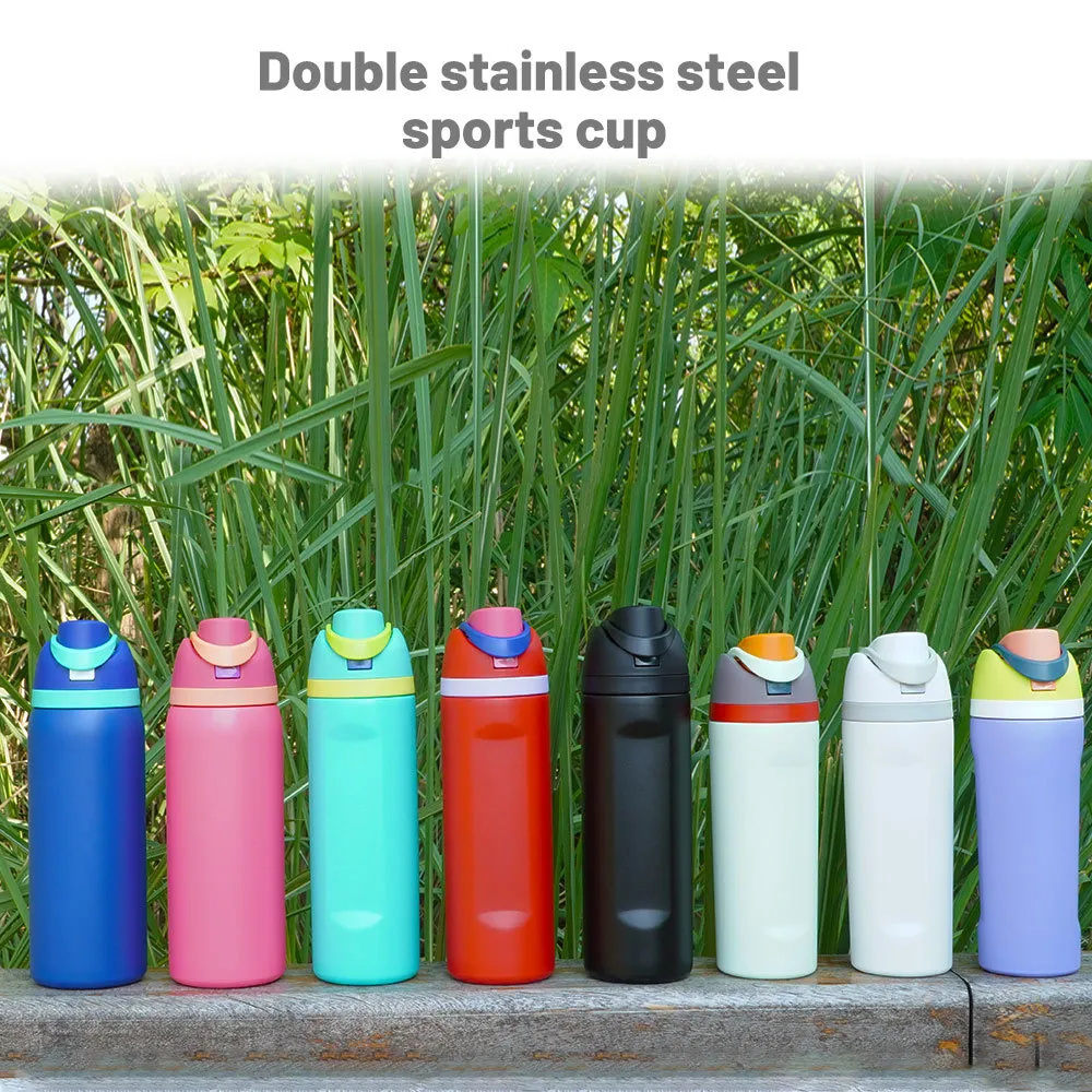 Three Capacity owala sports style stainless steel tumblers 19oz 24oz 32oz out going water bottle drinking tumbler outdoor camping cup vacuum insulated