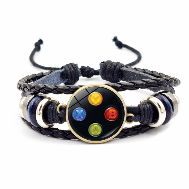 Game controller bracelet women's vintage handwoven leather bracelet fashion minimalist hand jewelry Free shipping