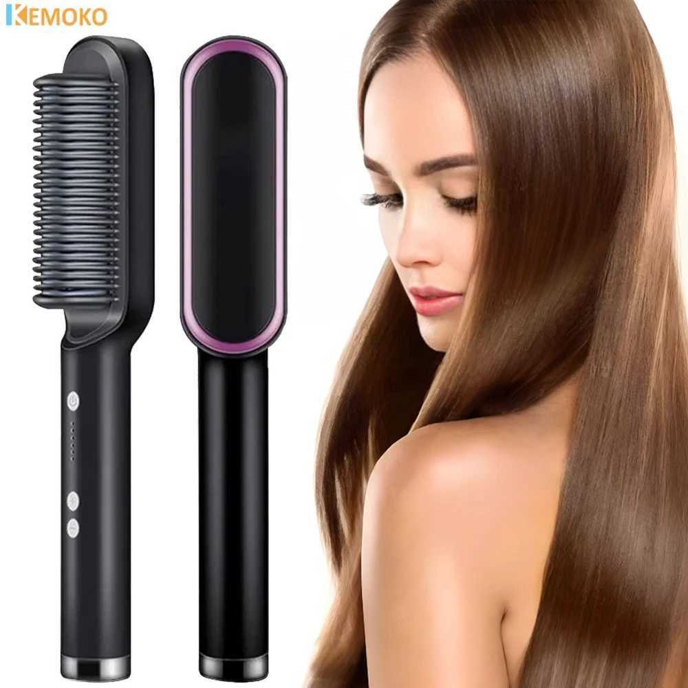 Electric hair straightener with 5-speed negative ion thermal comb does not harm hair temperature constant heating hair brush CL240923