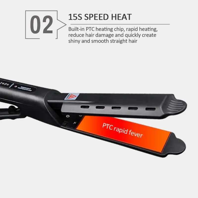 Four gear temperature adjustable ceramic tourmaline ion flat iron straightener CL240923