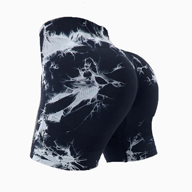 Cross Border Peach Lifting Buttoc Tied At High Waist Yoga Fiess Pants, Seamless Tie Dyed Sports Tight Pants