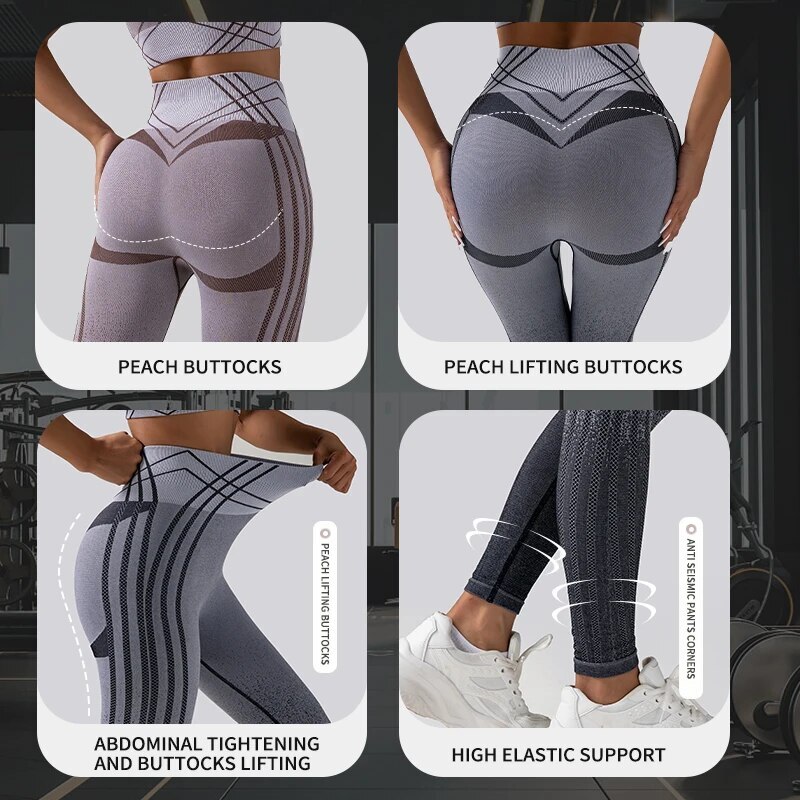 Yoga Pants Sport Leggings Piece Seamless High Waist Push Up Woman Tights Fiess Workout Gym Clothing