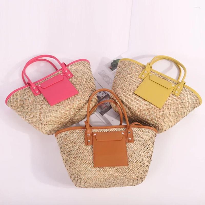 Ladies Beach Bag Woven Shoulder Bag: Rattan Messenger Summer Shopping, Lightweight hot Straw Handbags for Women