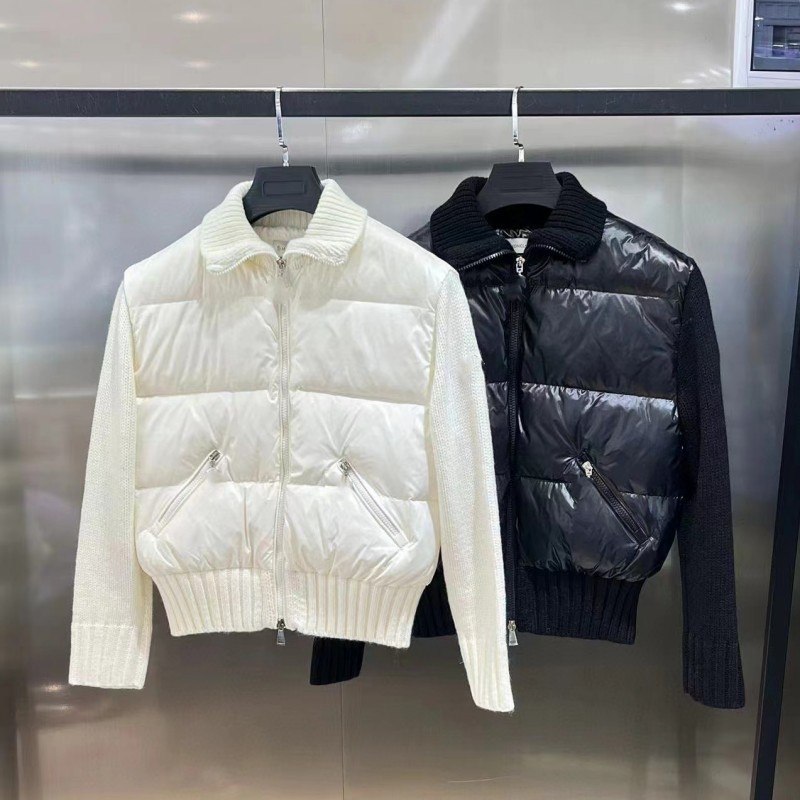 Womens thin Jacket Designer Knit patchwork lightweight down jacket Coats Fashion Parkas With Lady Coat Outerwear Big Pocket
