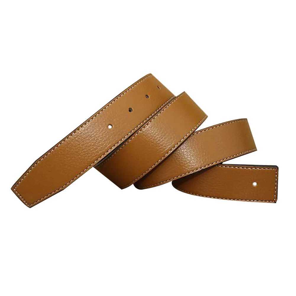 2020 New 3.7cm Luxury Mens Leather Automatic Ribbon Waist Strap Belt Without Buckle BlackX240923