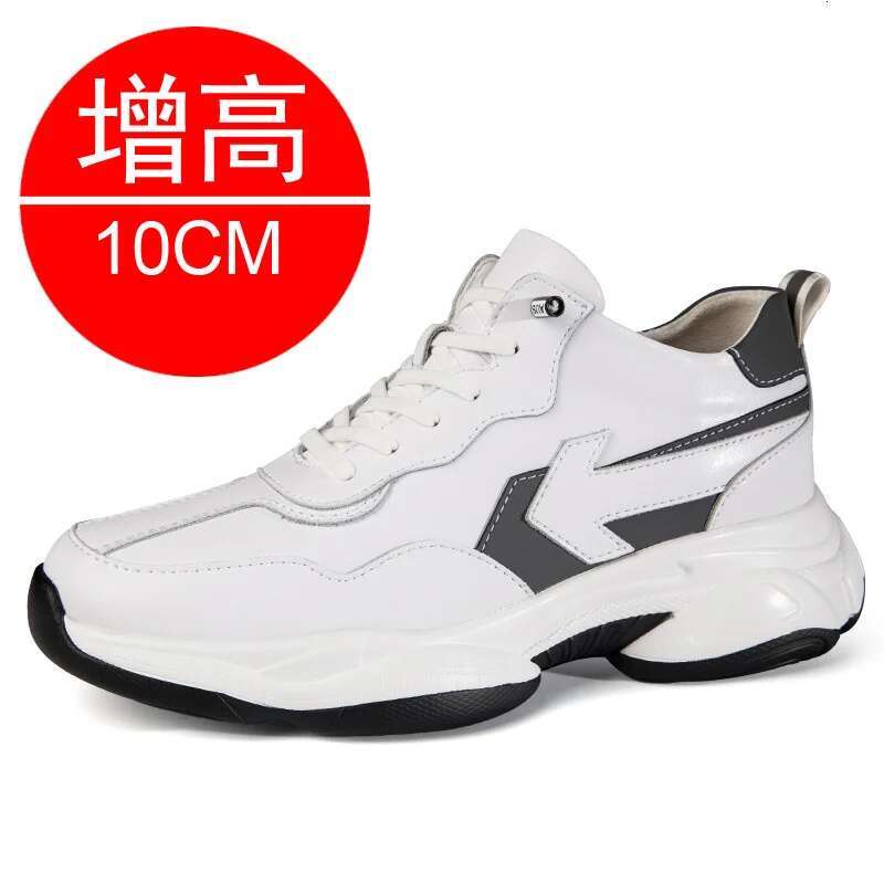 Elevator shoes for man height increase 8cm brand sneaker genuine leather men's hidden heels taller casual shoe