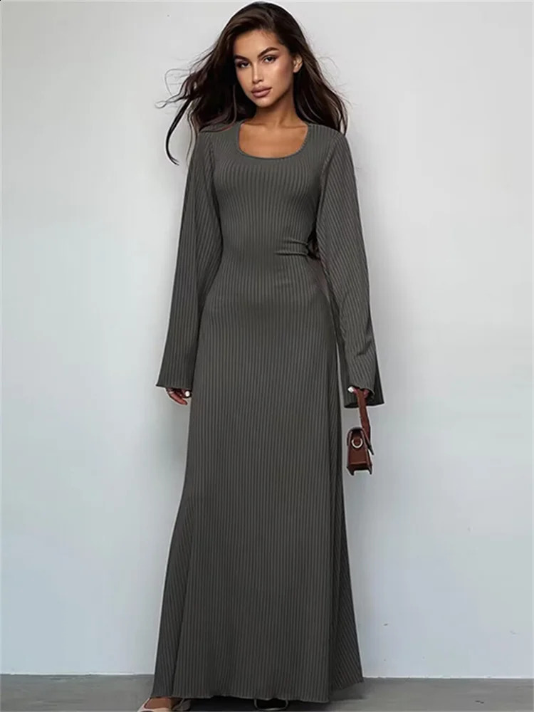 Fantoye Solid Lace Up Flying Sleeve Loose Fit Patchwork Female Dress Casual Streetwear Fashion Women Dress 240913