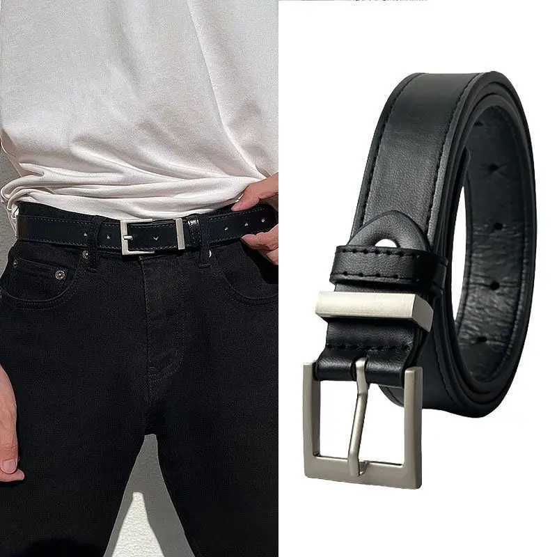 mens belt simple trend fashion commuter Hong Kong style pants belt male Korean version of the student personality pants beltX240923