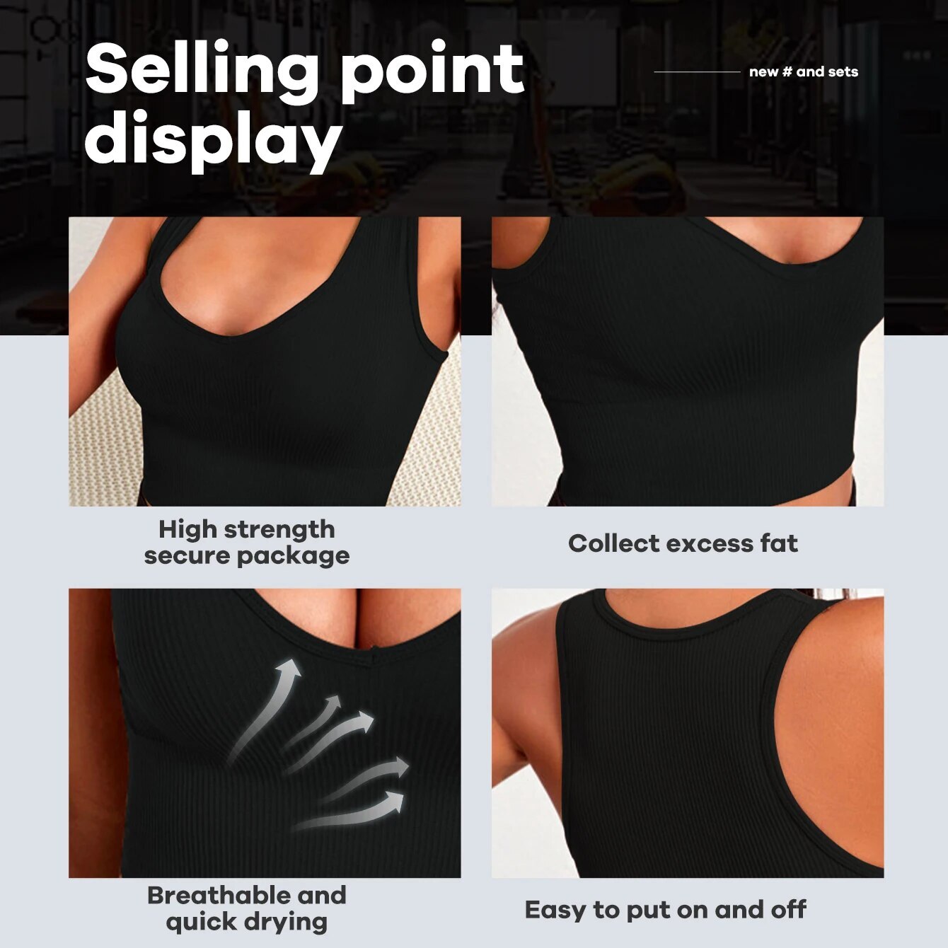 Women's Seamless Yoga Ribbed Knit Sports Bra Vest Without Steel Rings Running Fiess Breathable Top Can Be Worn Externally