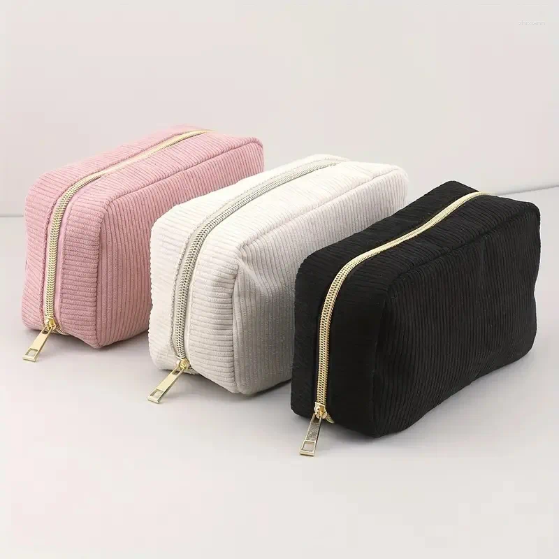 2025 NEW Cosmetic Bags Corduroy Travel Bag Portable Makeup Storage Purses Women Zipper Make Up Organizer Clutch Beauty Case Pouch zhanyishengli
