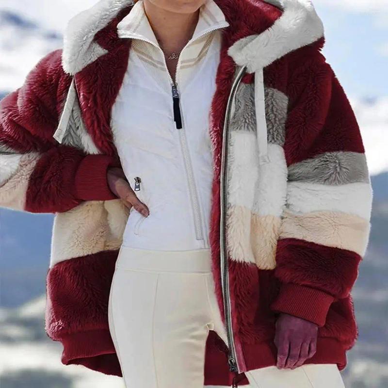 Women's Jackets: Stylish Hooded Winter Coat With Color-Matching Cuffs