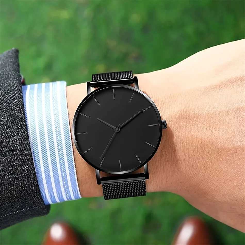 Minimalist Fashion Casual Watch Women Steel Hour Reloj Mujer Quartz Wristwatch Simple Montre Femme Mesh Stainless Steel BraceletX240923