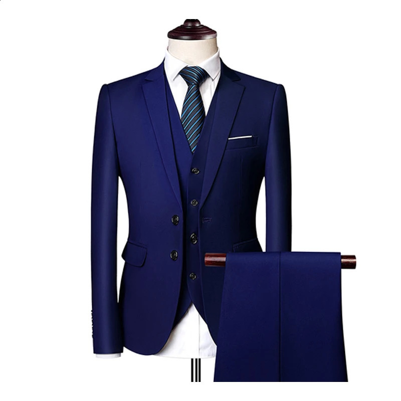 Men Suits For Wedding 2 Set Elegant Blazers 3 Pieces Formal Full Jackets Vest Pants Coats Classic Costume 2024 240923