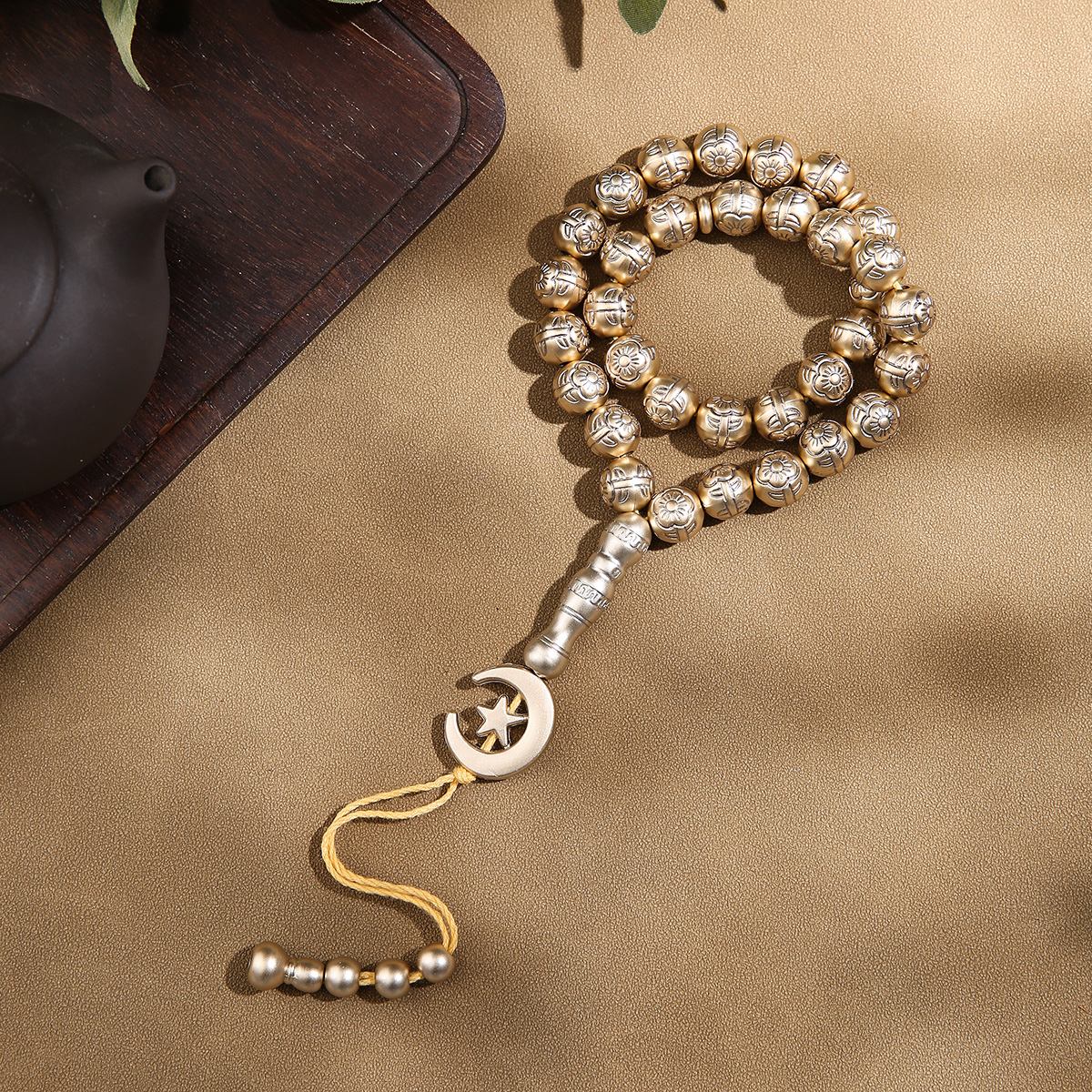 Islamic prayer beads, 33 bead string bracelets, star and moon styles, Saudi style items of faith