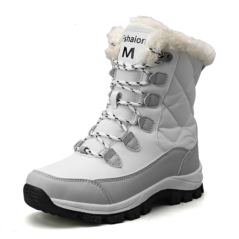 2024 Xuanhui Fashion Winter classic high Cotton Shoes Outdoor Anti Slip Fur ing Fluffy Snow Boots For Women