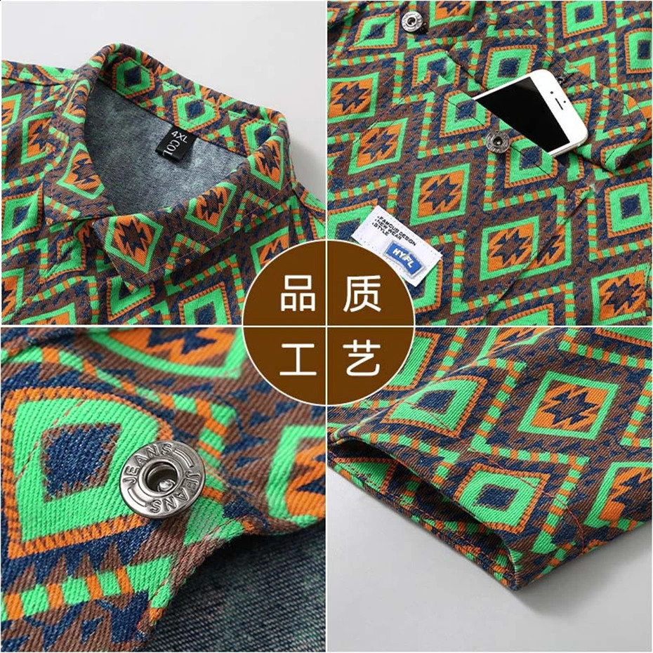 Retro denim jacket mens streetwear merchandise Plus size 11XL 12XL Spring and Autumn large 10XL 240921