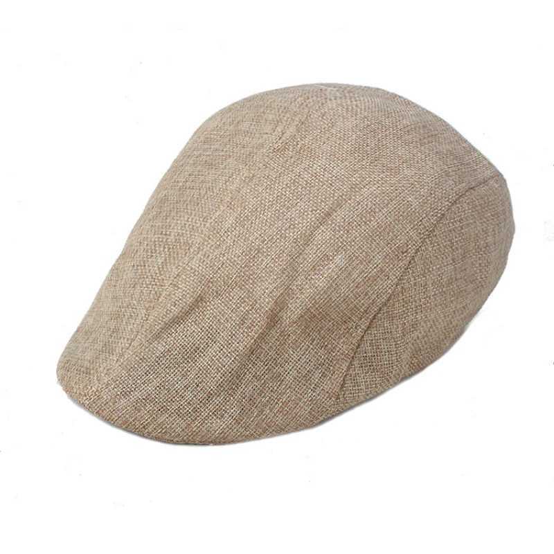 Linen retro plain weave hat breathable beret for spring and summer mens outdoor travel director hat Y240923